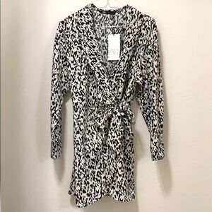 ZARA PRINTED JUMPSUIT BLACK AND WHITE SMALL